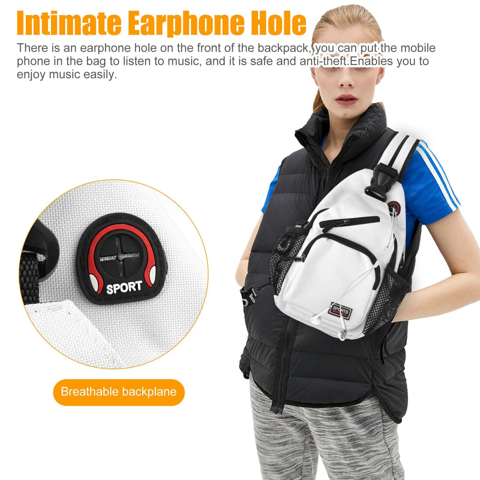 BYLD Men Women Waterproof Crossbody Bag Sling Shoulder Chest Pack Travel Sports Fitness Backpack, Large Capacity Functional Messenger Bag for Outdoor