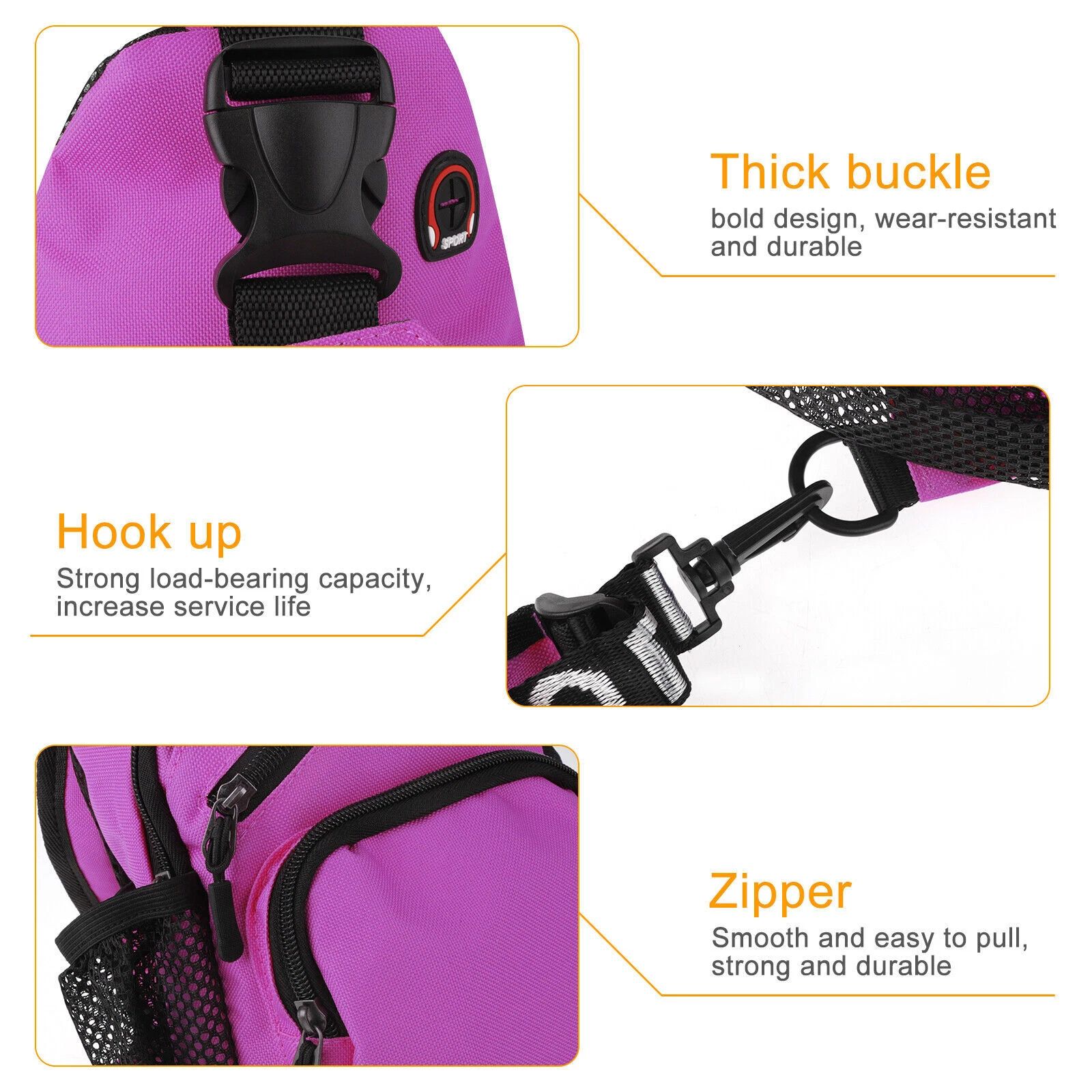 BYLD Men Women Waterproof Crossbody Bag Sling Shoulder Chest Pack Travel Sports Fitness Backpack, Large Capacity Functional Messenger Bag for Outdoor