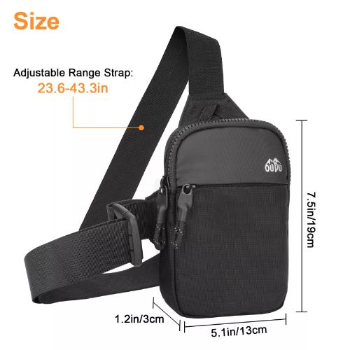 BYLD Men Women Sling Shoulder Bag Waterproof Crossbody Handbag Nylon Chest Pack Travel Sport Mini Phone Packet Purse Wallet Pouch with Adjustable Strip