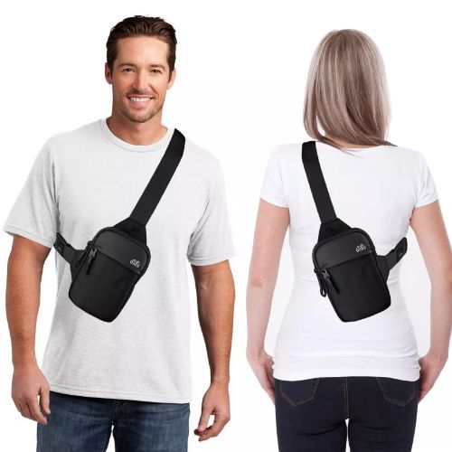 BYLD Men Women Sling Shoulder Bag Waterproof Crossbody Handbag Nylon Chest Pack Travel Sport Mini Phone Packet Purse Wallet Pouch with Adjustable Strip
