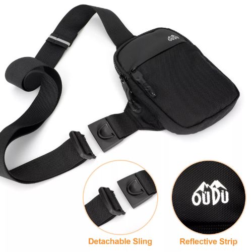 BYLD Men Women Sling Shoulder Bag Waterproof Crossbody Handbag Nylon Chest Pack Travel Sport Mini Phone Packet Purse Wallet Pouch with Adjustable Strip
