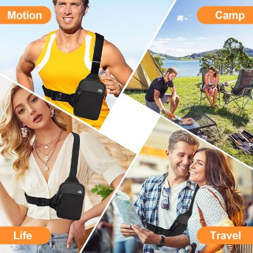 BYLD Men Women Sling Shoulder Bag Waterproof Crossbody Handbag Nylon Chest Pack Travel Sport Mini Phone Packet Purse Wallet Pouch with Adjustable Strip