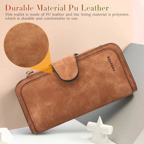 BYLD Women's Long Multi-Card Wallet Soft Leather Clutch Cash ID Credit Holder Bag Lady Purse Phone Handbag