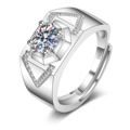 Korean Style Cross border Accessories Men's Full Diamond Fashion Ring, Large Open Mouth Men's Ring