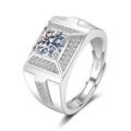 Korean Style Cross border Accessories Men's Full Diamond Fashion Ring, Large Open Mouth Men's Ring