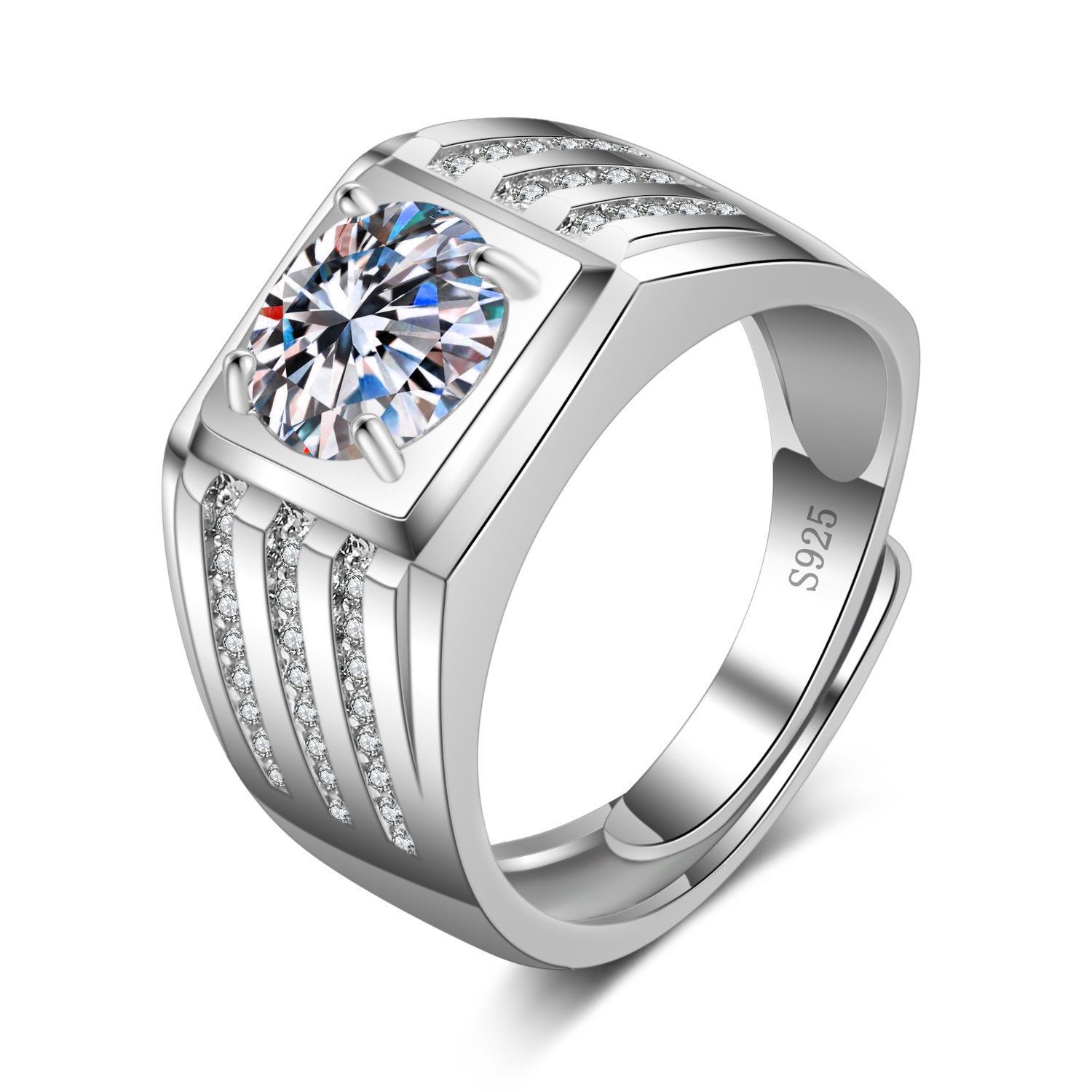 Korean Style Cross border Accessories Men's Full Diamond Fashion Ring, Large Open Mouth Men's Ring