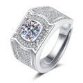 Korean Style Cross border Accessories Men's Full Diamond Fashion Ring, Large Open Mouth Men's Ring