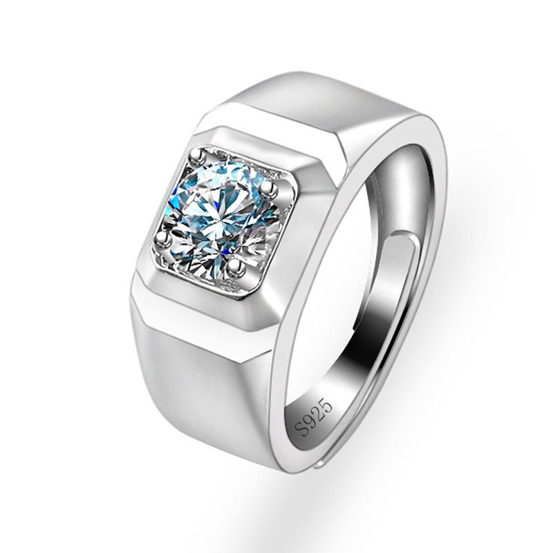 Korean Style Cross border Accessories Men's Full Diamond Fashion Ring, Large Open Mouth Men's Ring