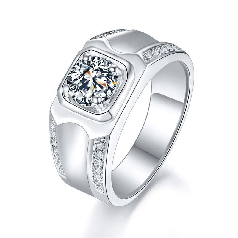 Korean Style Cross border Accessories Men's Full Diamond Fashion Ring, Large Open Mouth Men's Ring