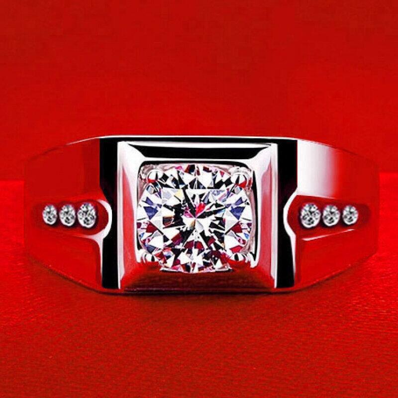 Korean Style Cross border Accessories Men's Full Diamond Fashion Ring, Large Open Mouth Men's Ring