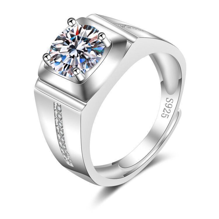 Korean Style Cross border Accessories Men's Full Diamond Fashion Ring, Large Open Mouth Men's Ring