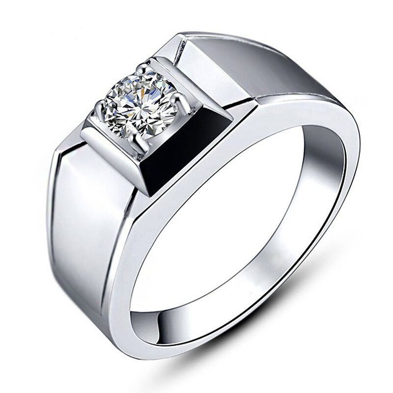 Korean Style Cross border Accessories Men's Full Diamond Fashion Ring, Large Open Mouth Men's Ring