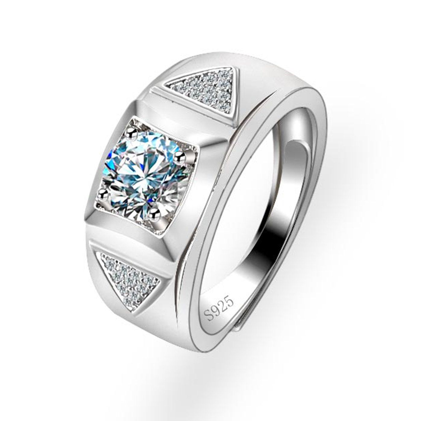 Korean Style Cross border Accessories Men's Full Diamond Fashion Ring, Large Open Mouth Men's Ring