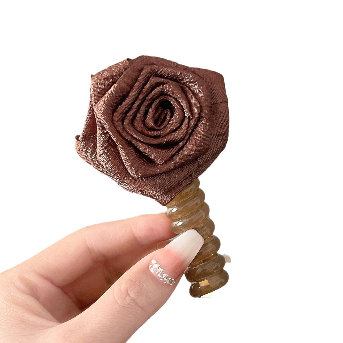 Dried rose petals, high-end hair accessory, braided headband for women 2024 new model, phone line, hair tie, hair tie, temperament