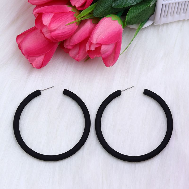 ose Story Same Style Large C Circle Earrings Acrylic Earrings Highlight Earrings Female Fashion Personality Earrings