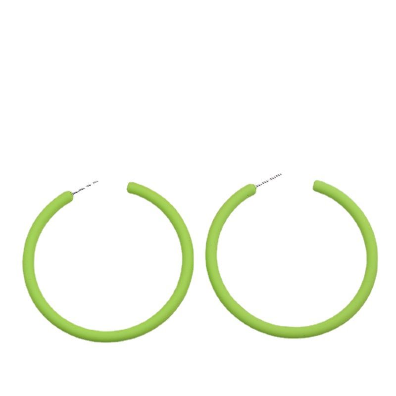 ose Story Same Style Large C Circle Earrings Acrylic Earrings Highlight Earrings Female Fashion Personality Earrings