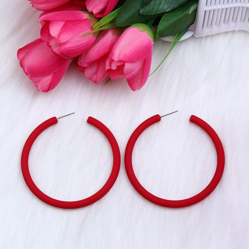 ose Story Same Style Large C Circle Earrings Acrylic Earrings Highlight Earrings Female Fashion Personality Earrings