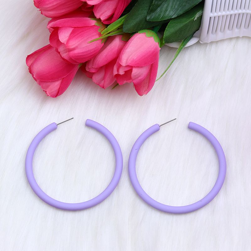 ose Story Same Style Large C Circle Earrings Acrylic Earrings Highlight Earrings Female Fashion Personality Earrings