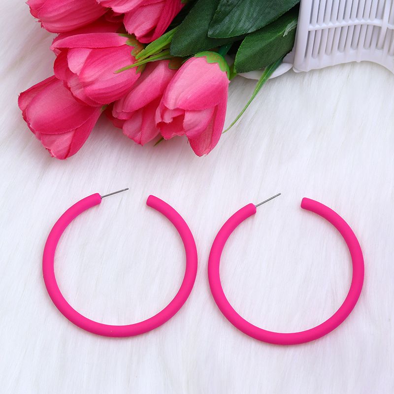 ose Story Same Style Large C Circle Earrings Acrylic Earrings Highlight Earrings Female Fashion Personality Earrings