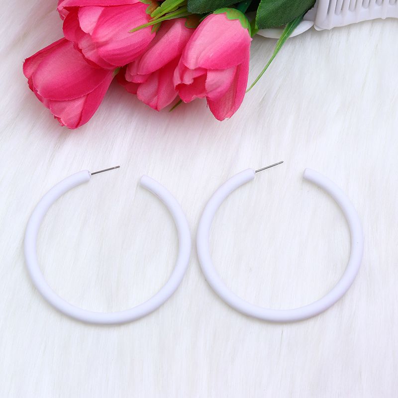 ose Story Same Style Large C Circle Earrings Acrylic Earrings Highlight Earrings Female Fashion Personality Earrings