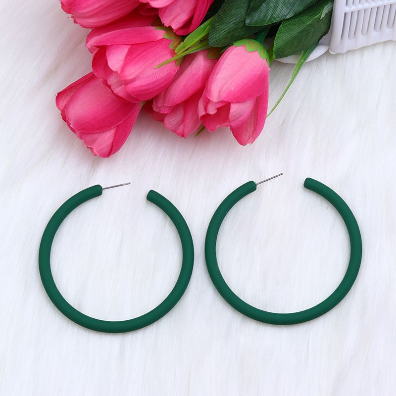 ose Story Same Style Large C Circle Earrings Acrylic Earrings Highlight Earrings Female Fashion Personality Earrings