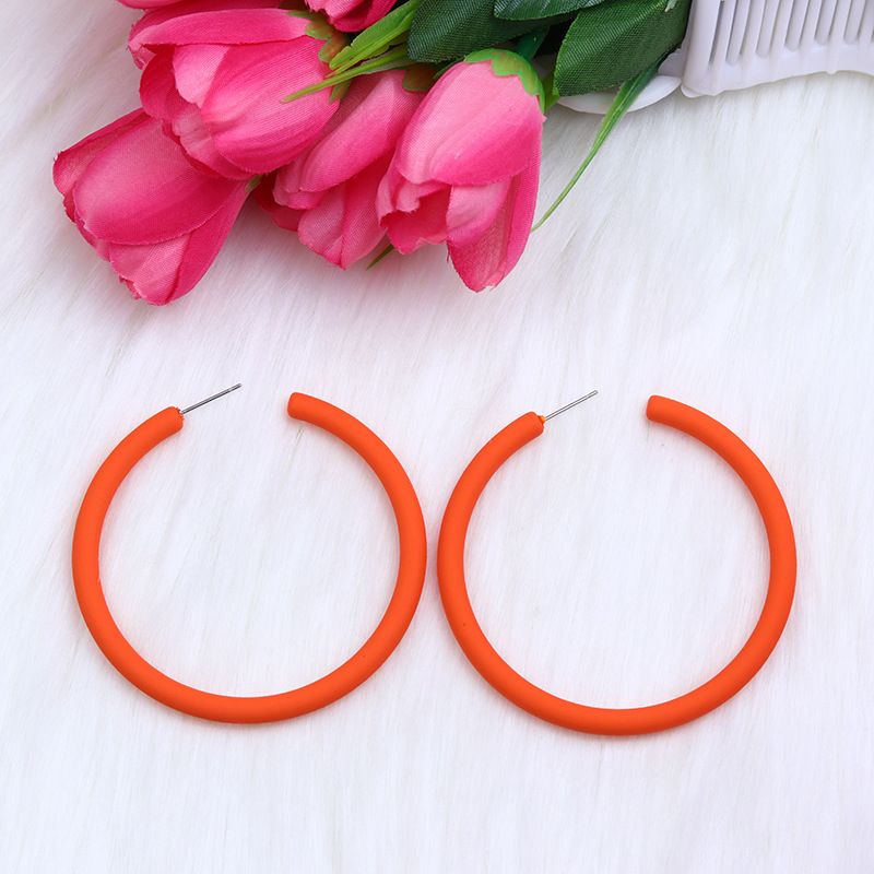 ose Story Same Style Large C Circle Earrings Acrylic Earrings Highlight Earrings Female Fashion Personality Earrings