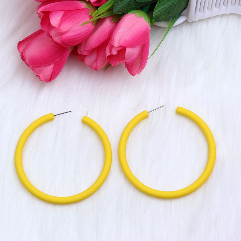 ose Story Same Style Large C Circle Earrings Acrylic Earrings Highlight Earrings Female Fashion Personality Earrings