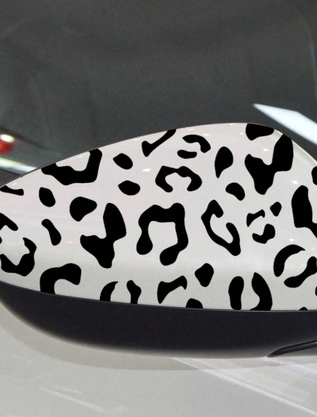 Chic Leopard Print Waterproof Vinyl Decals - Car Stickers for side Mirrors & Windows - Durable Easy-Apply Vehicle Accessories - Trendy Animal Print Decals for Various Surfaces - Fashion Car Decorative
