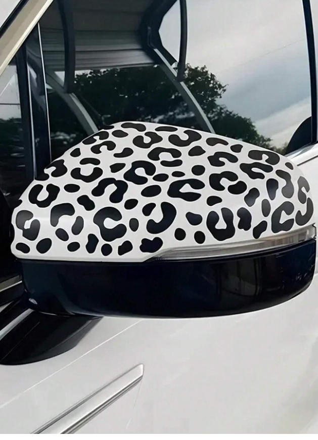 Chic Leopard Print Waterproof Vinyl Decals - Car Stickers for side Mirrors & Windows - Durable Easy-Apply Vehicle Accessories - Trendy Animal Print Decals for Various Surfaces - Fashion Car Decorative