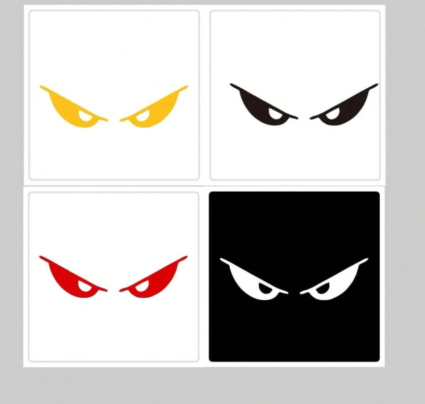 2pc Angry Eyes Car Sticker - Waterproof Vinyl Decal For Bumper Side Mirror Hood - Funny Car Decoration Kenya