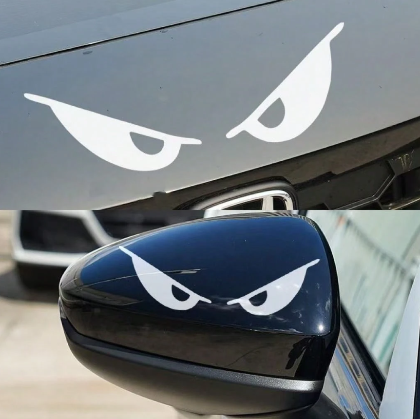 2pc Angry Eyes Car Sticker - Waterproof Vinyl Decal For Bumper Side Mirror Hood - Funny Car Decoration Kenya