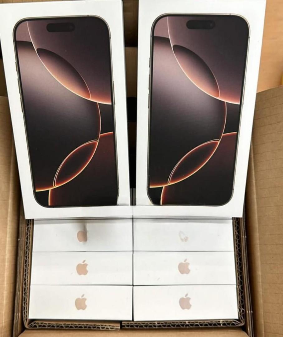 BRAND NEW IPHONE 16 Pro Max 256/8GB RAM, PHYSICAL SIM with eSim, 6.9" AMOLED SCREEN SIZE, A18 Pro Bionic, 4685mAh BATTERY, 48MP CAMERA..COLOR Natural Desert..1 YEAR APPLE WARRANTY
