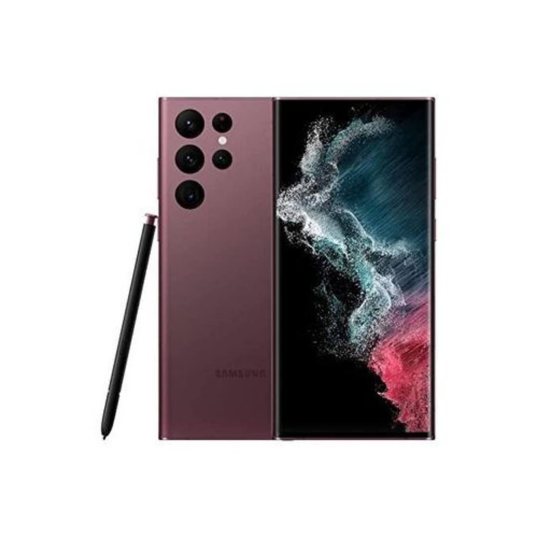 Brand New Samsung Galaxy S22 Ultra 256/12GB RAM - 6.8'' Dynamic AMOLED Display, Dual SIM, 108MP Camera, 5000mAh Battery, 5G Smartphone -Black/Burgandy