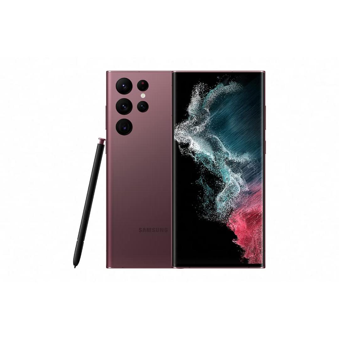 Brand New Samsung Galaxy S22 Ultra 256/12GB RAM - 6.8'' Dynamic AMOLED Display, Dual SIM, 108MP Camera, 5000mAh Battery, 5G Smartphone -Black/Burgandy