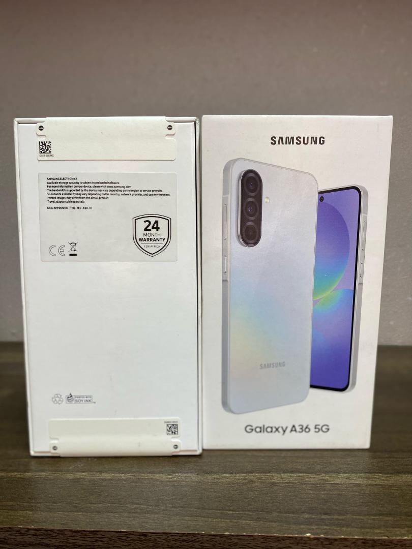 BRANDNEW Samsung Galaxy A36 5G..2yrs Warr. 256/8GB RAM 6.7" 120Hz AMOLED Display 50MP Triple Camera Android 15 Snapdragon 6 Gen 3 45W 5000mAh IP67 Dust Water Resistant Type-C Charge Smart Phones phone