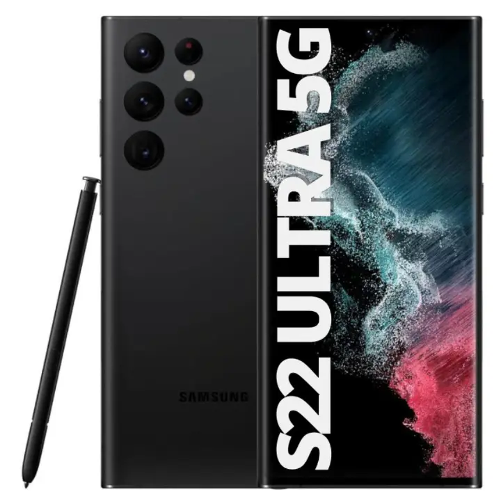 Brand New Samsung Galaxy S22 Ultra 128GB - 6.8'' Dynamic AMOLED Display, Dual SIM, 108MP Camera, 5000mAh Battery, 5G Smartphone -Burgandy/ Black