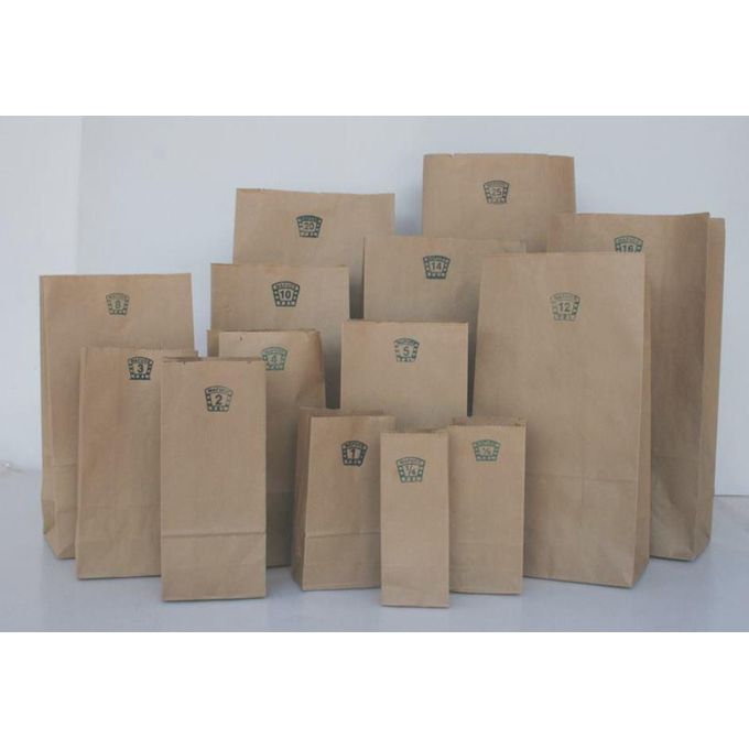 50pcs Khaki Grocery Packing Paper Bags
