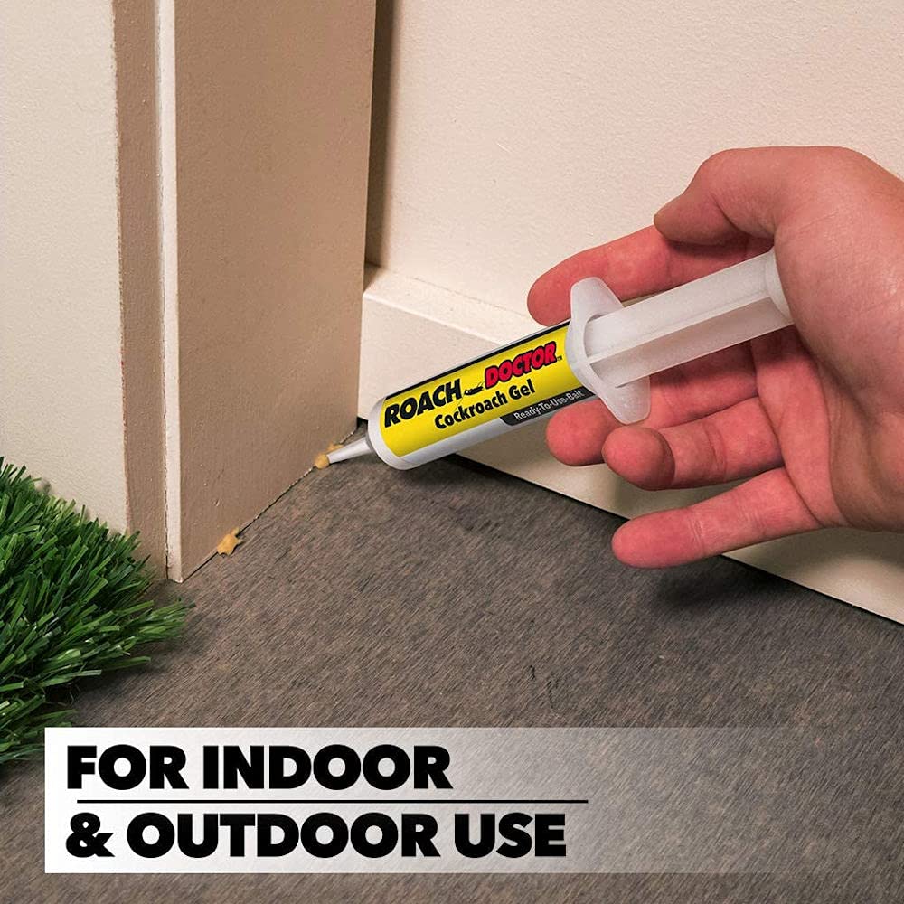 Roach Doctor Cockroach Gel Ready-to-Use Cockroach Gel Bait - Outdoor & Indoor Roach Killer with Syringe Applicator