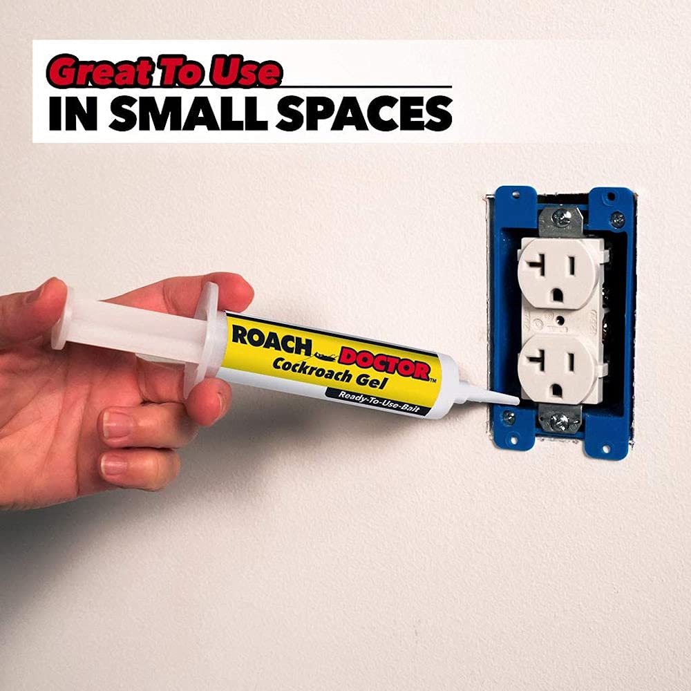 Roach Doctor Cockroach Gel Ready-to-Use Cockroach Gel Bait - Outdoor & Indoor Roach Killer with Syringe Applicator