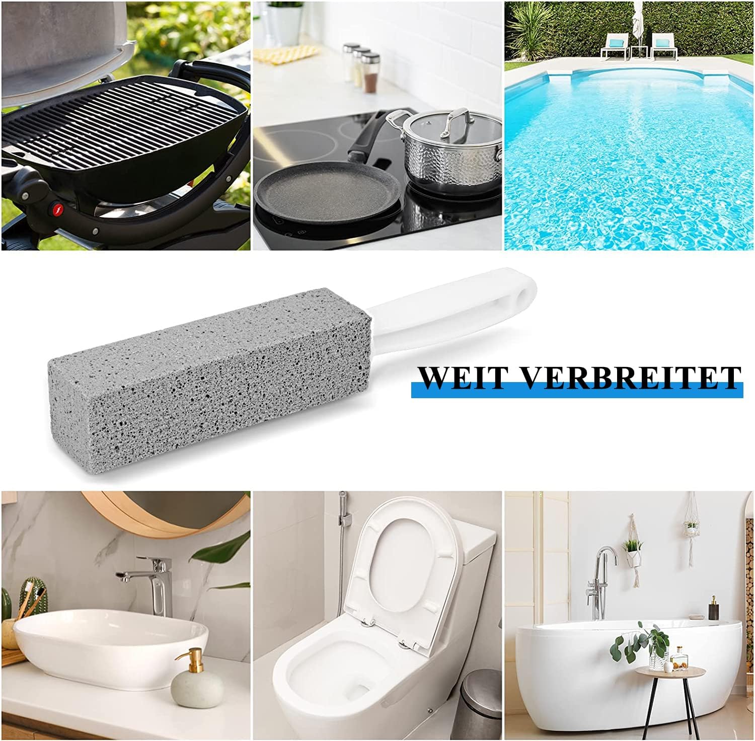Pumice Stone Toilet Bowl Cleaner, Pumice Stone for Toilet Cleaning, Toilet Pumice Stone with Handle