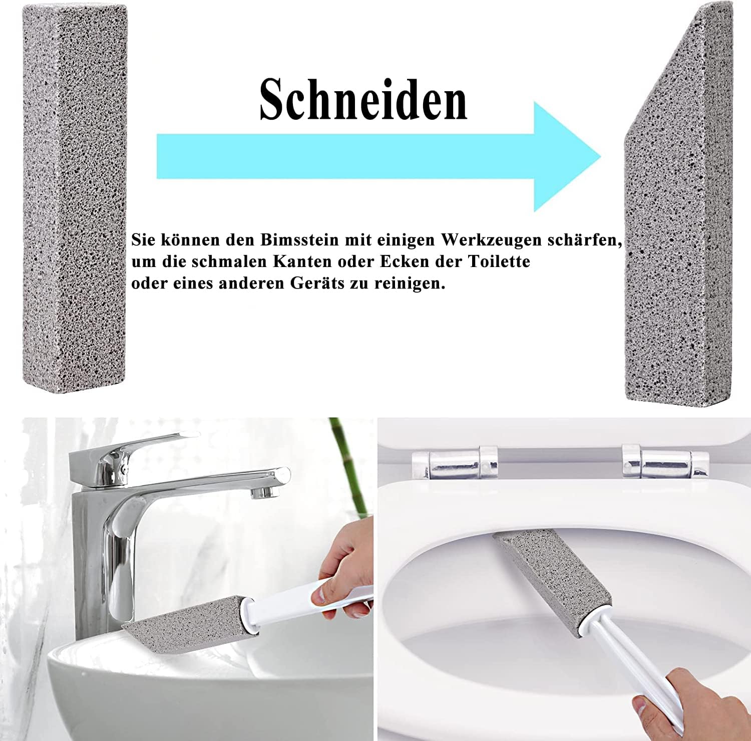 Pumice Stone Toilet Bowl Cleaner, Pumice Stone for Toilet Cleaning, Toilet Pumice Stone with Handle