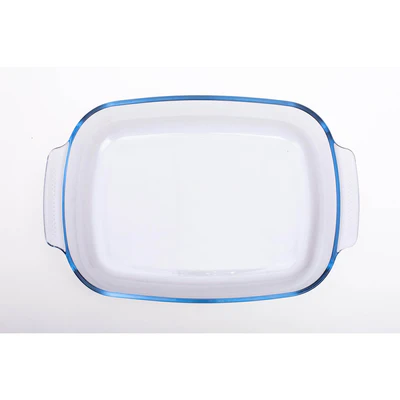 BOROSILICATE GLASS RACTANGLE BAKEWARE WITH HANDLE 2.0 LITER, CLEAR