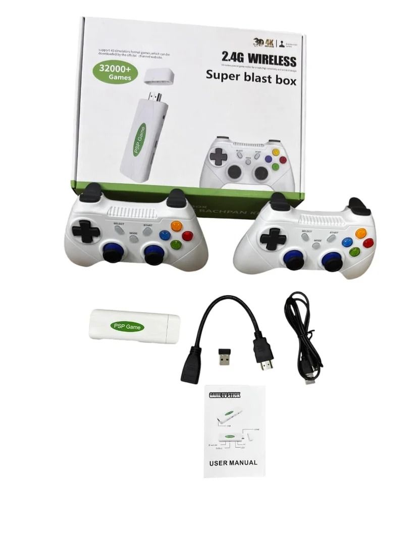 MA-18 Retro Gaming Console with 3D 4K Ultra HD Game Stick, 2.4G Wireless Controller, 32000+ Games, 10 Emulators,