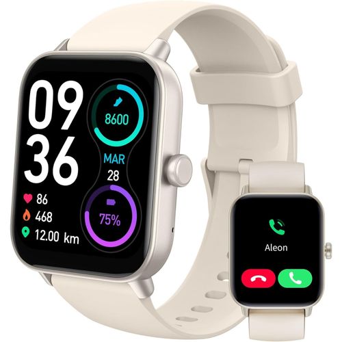 Ladies White Smartwatch HU88 – Fitness Smartwatch With Double Strap, Bluetooth Music & Calls, Waterproof, GPS, Sleep & Step Tracking