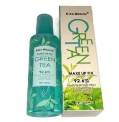 Kiss Beauty Make Up Fixing 3 in 1 Setting Spray Moisturizing With Green Tea Non Sticky For Beautiful Glowing Face Sets Make Up In Place Lasting Hydrates Face With Vitamin E Setting.