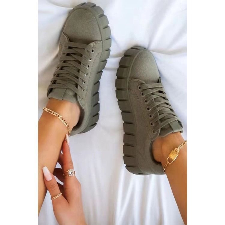 Africa's new cross-border large size foreign trade shoes women's thick sole lace-up casual flat shoes women's shoes Korean version of fashion couple shoes wholesale