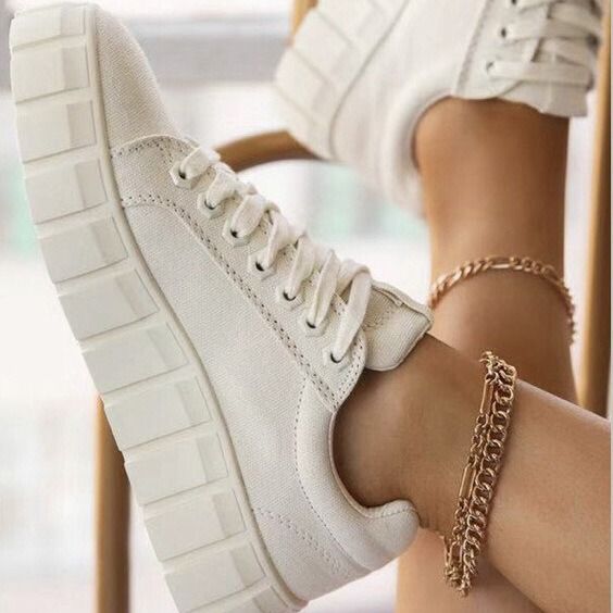 Africa's new cross-border large size foreign trade shoes women's thick sole lace-up casual flat shoes women's shoes Korean version of fashion couple shoes wholesale