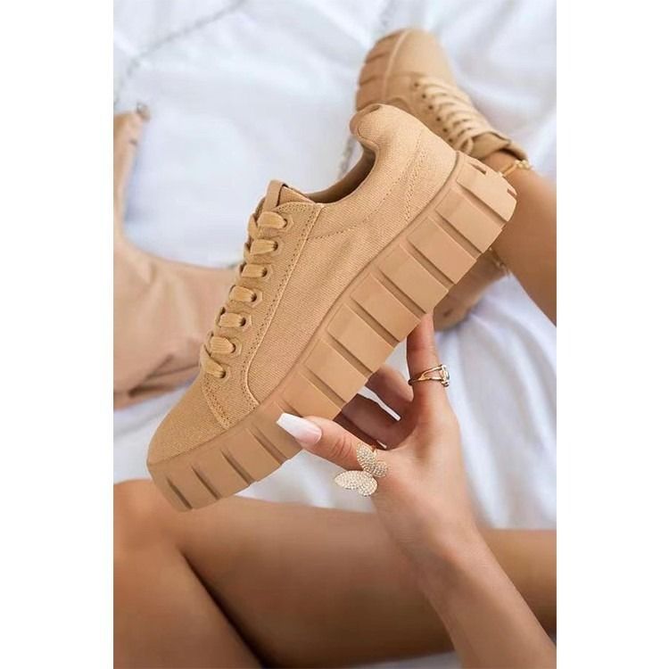 Africa's new cross-border large size foreign trade shoes women's thick sole lace-up casual flat shoes women's shoes Korean version of fashion couple shoes wholesale