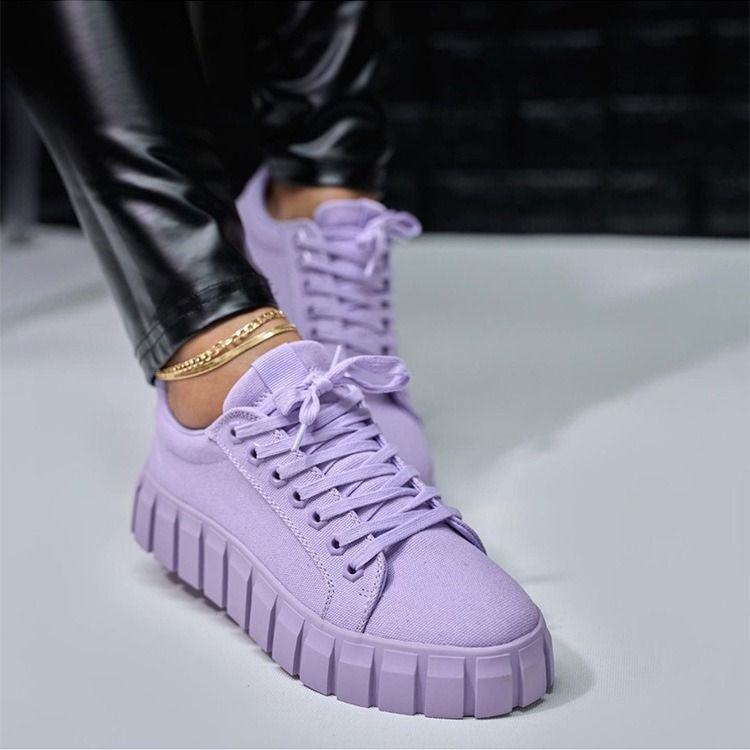 Africa's new cross-border large size foreign trade shoes women's thick sole lace-up casual flat shoes women's shoes Korean version of fashion couple shoes wholesale