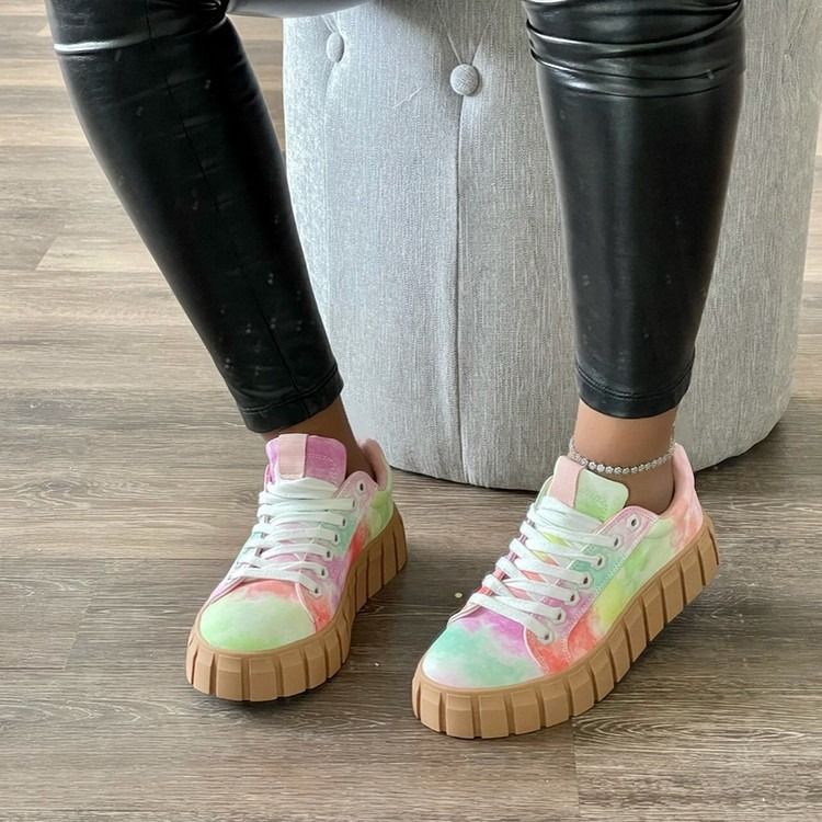 Africa's new cross-border large size foreign trade shoes women's thick sole lace-up casual flat shoes women's shoes Korean version of fashion couple shoes wholesale